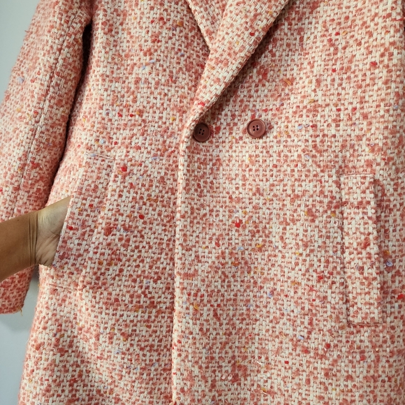 J. Crew Daphne in Italian Tweed Topcoat Faded Guava Nayla Size 0 - Picture 4 of 11